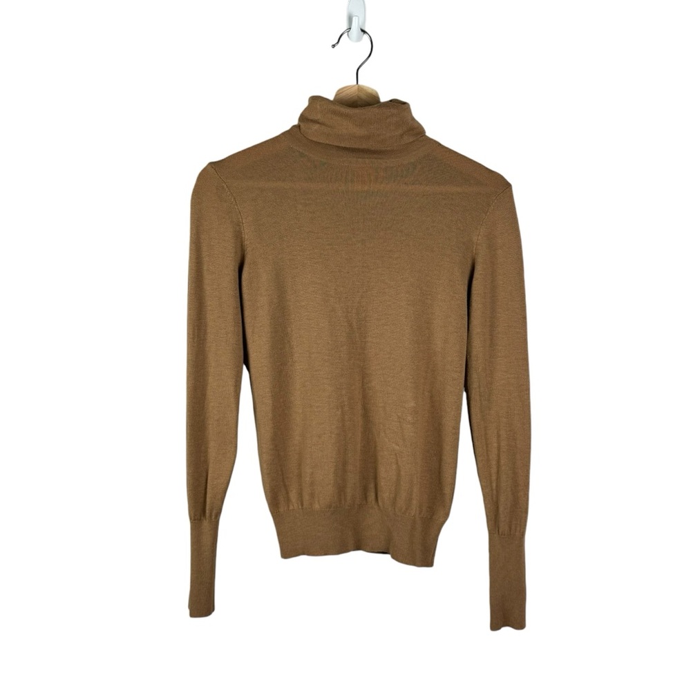 Zara Knit Wool Blend Turtle Neck Sweater Neutral Tan Size Small